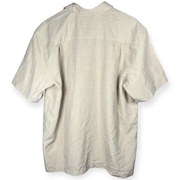 Quiksilver Waterman Shirt Men’s Beige Short Sleeve Button Down Casual - Size L - Picture 2 of 8